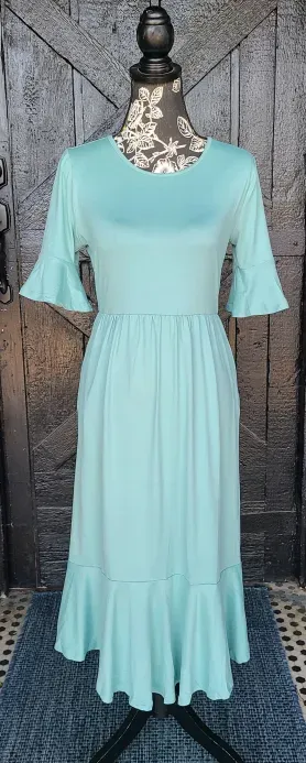 Aloe Ruffle Sleeve Dress with Pockets