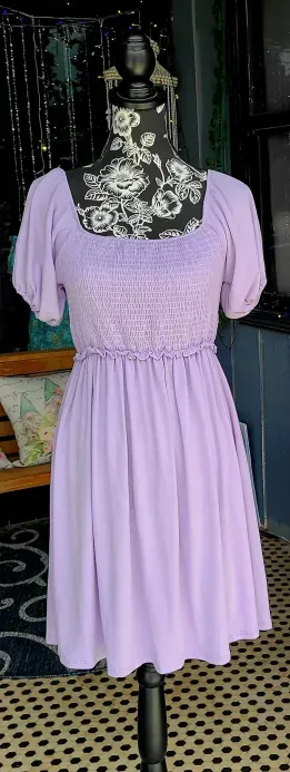 Lavender Smocked Baby Doll Dress