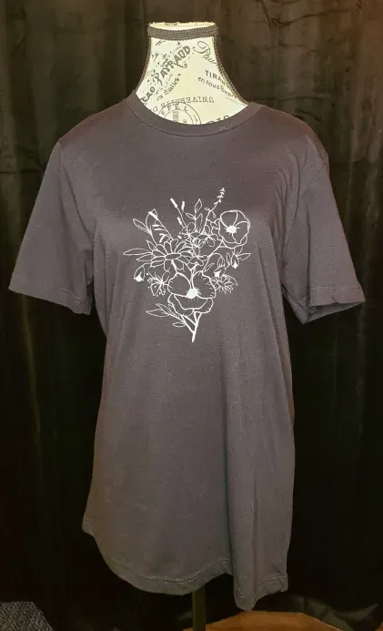 Bella Canvas Black Wildflowers T-Shirt