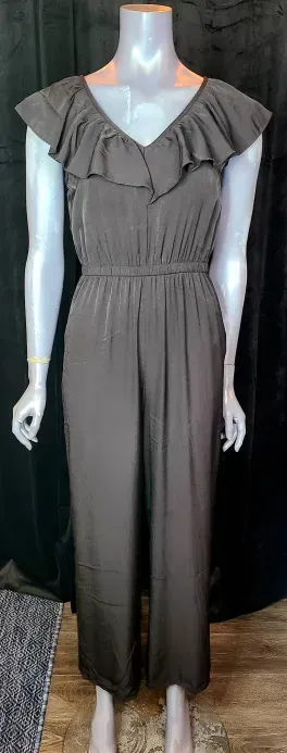 Black Ruffle Jumpsuit