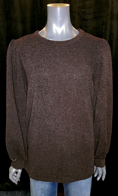 Black Sweater Top with Buttons on Back