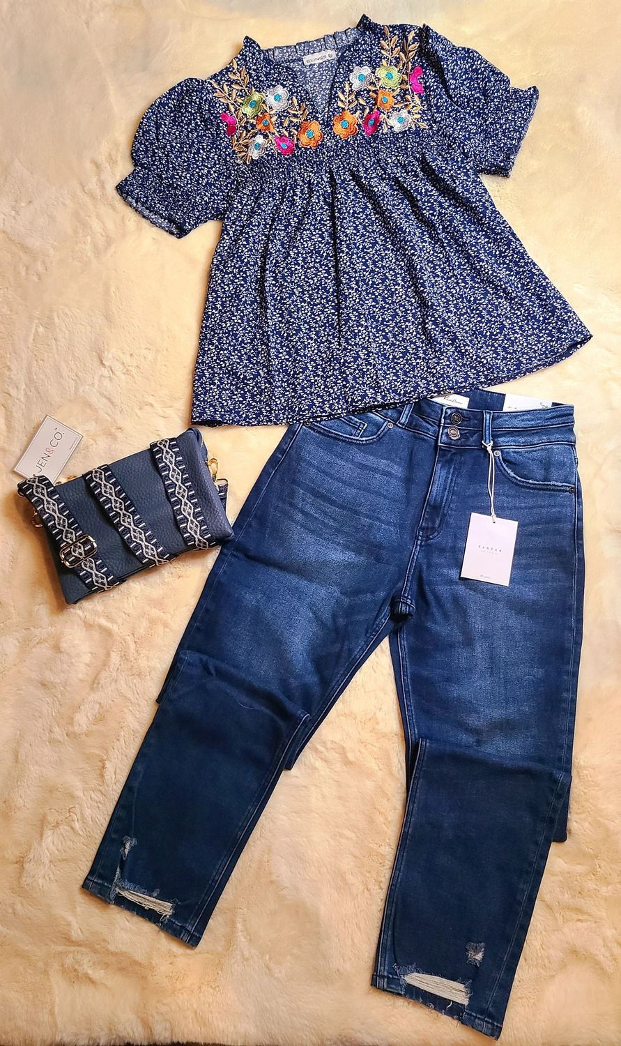 Kan Can Dark Wash Slim Straight Jeans