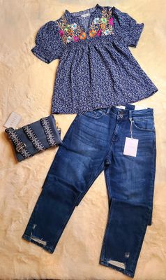Kan Can Dark Wash Slim Straight Jeans