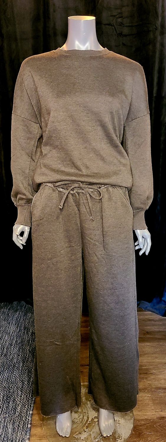 Zenana Black Palazzo Sweatpants with Pockets