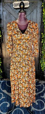 Black, Brown and Orange Floral Maxi Dress