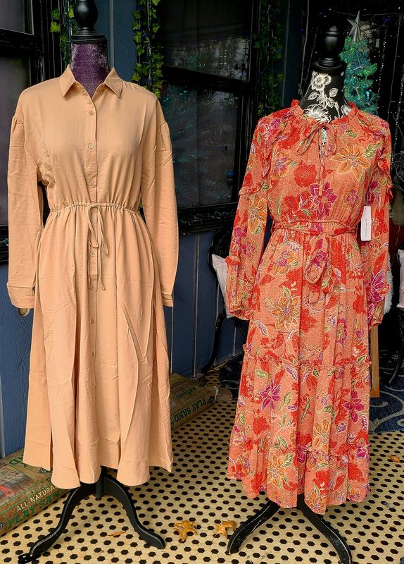 Tan Button Up Dress with Pockets