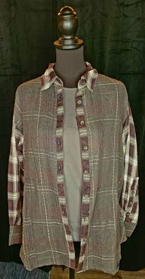 Black and Grey Sparkle Flannel with Pockets