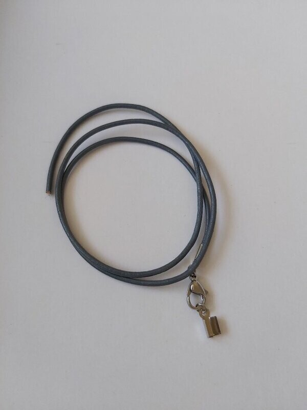 Lederband offen mit Schliesse (Edelstahl ) grau 50cm lang