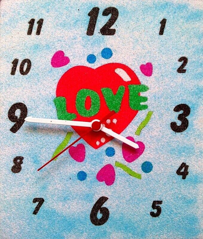 Love Wanduhr Sandbild