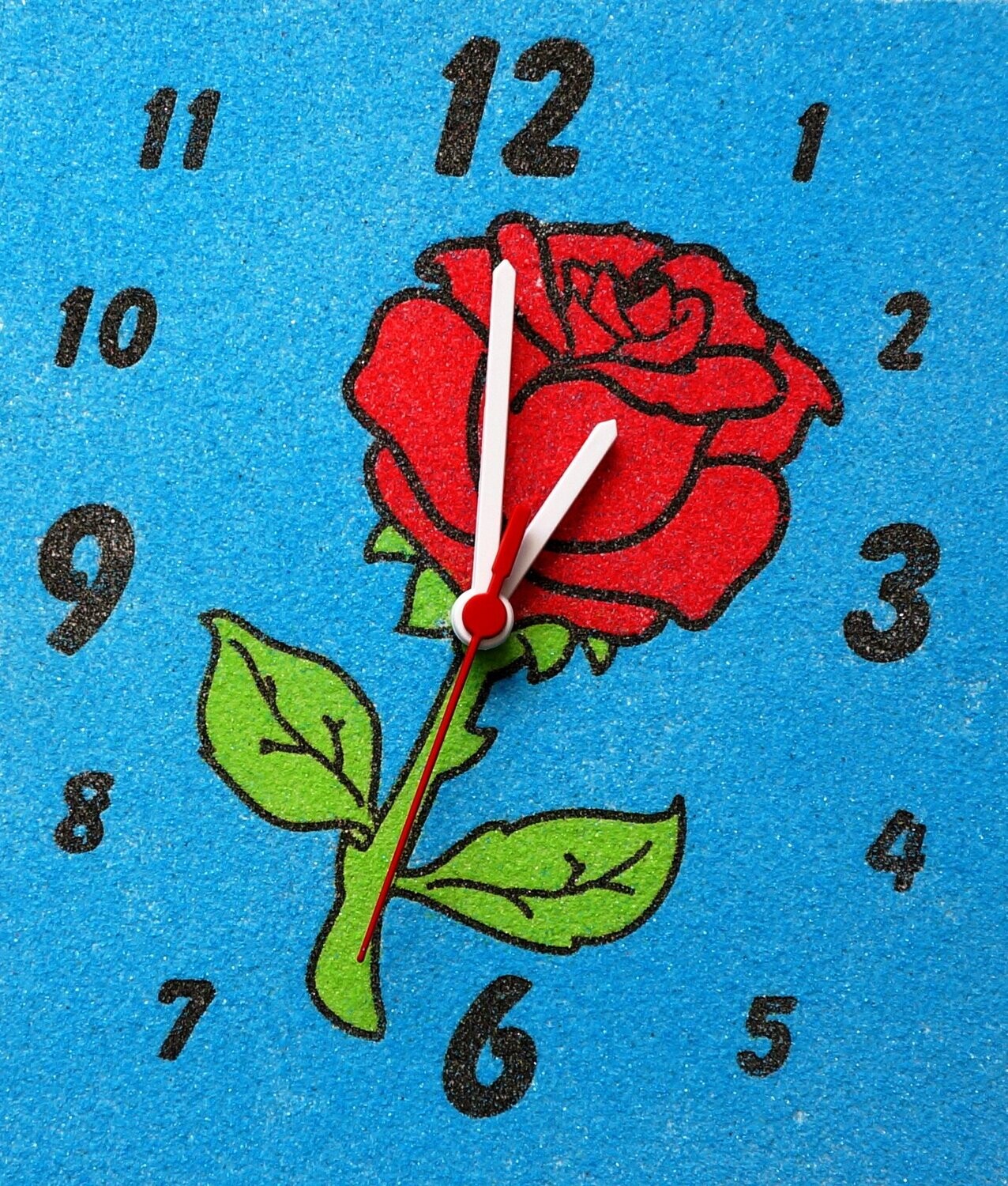 Rose Wanduhr Sandbild