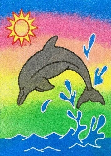 Delphin Sandbild