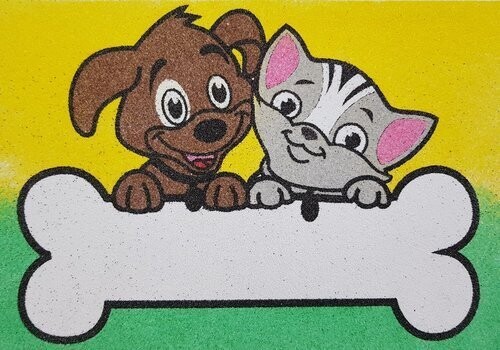 Hundeknochen Sandbild