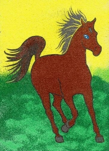 Pferd  galoppierend Sandbild