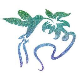 Kolibri mit Hibiskus Glitzer Tattoo