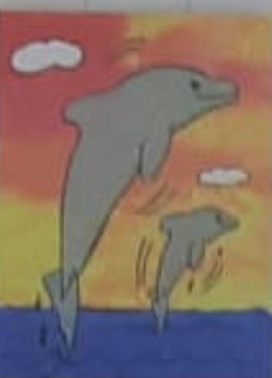 Delphin doppel Sandbild