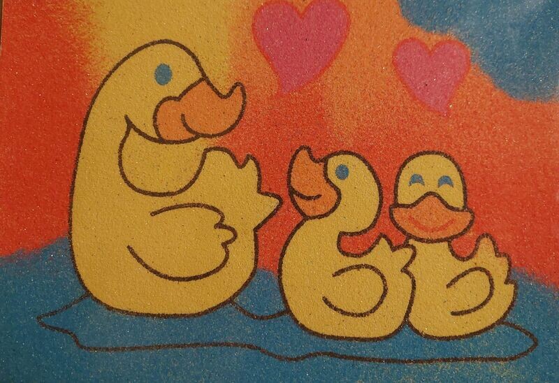 Entenfamilie Sandbild