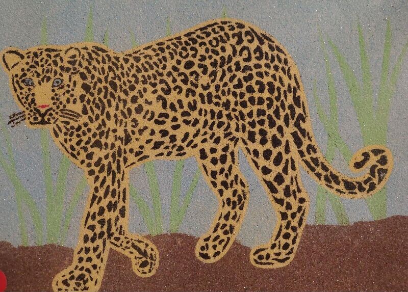 Leopard Sandbild