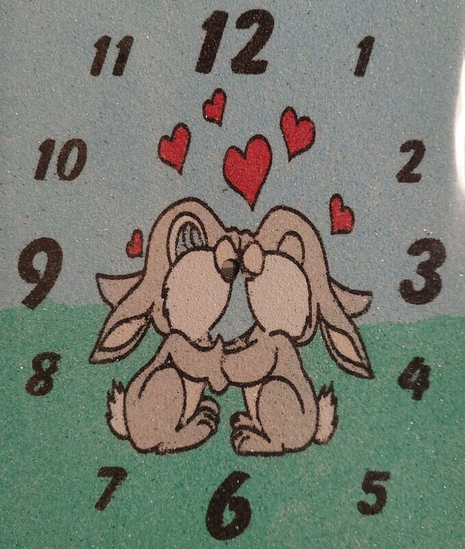Hasen Wanduhr Sandbild