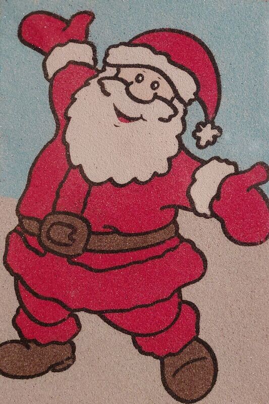 Weihnachtsmann Sandbild