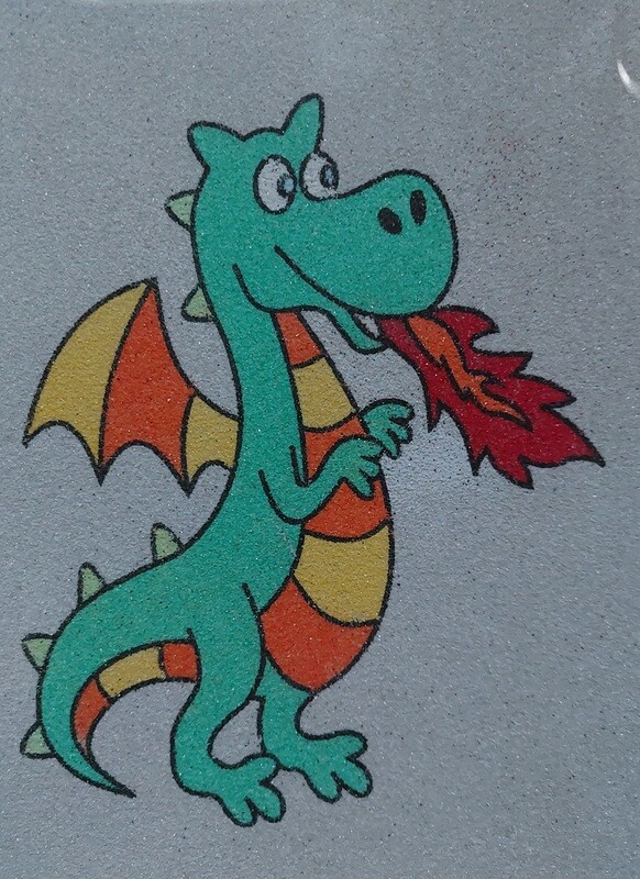 Drache Sandbild
