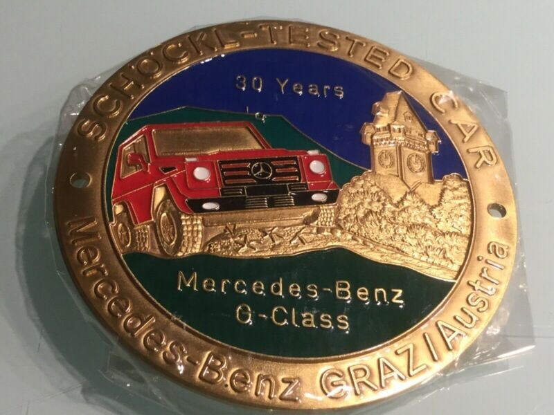 ///**Mercedes G Emblem Abzeichen Plakette G-Modell G-Klasse Schöckl Tested Driver 30J