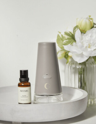 Luna Waterless Diffuser + Cresent Aroma Oil - Charcoal