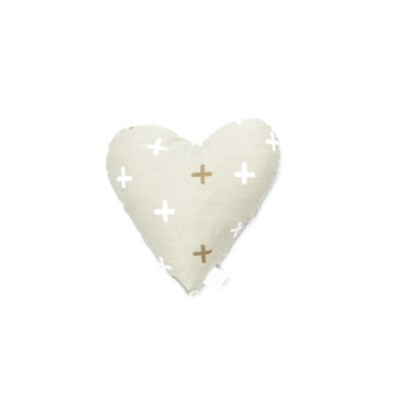 Mog and Bone heart shaped soft toy - OATMEAL CROSS