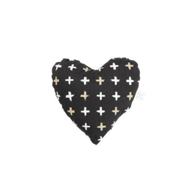 Mog and Bone heart shaped soft toy - BLACK CROSS