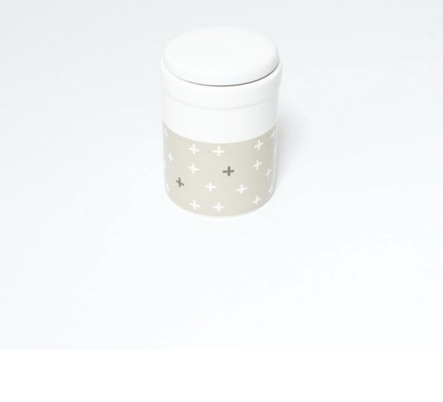 Mog and Bone Ceramic Treat Canister - OATMEAL CROSS