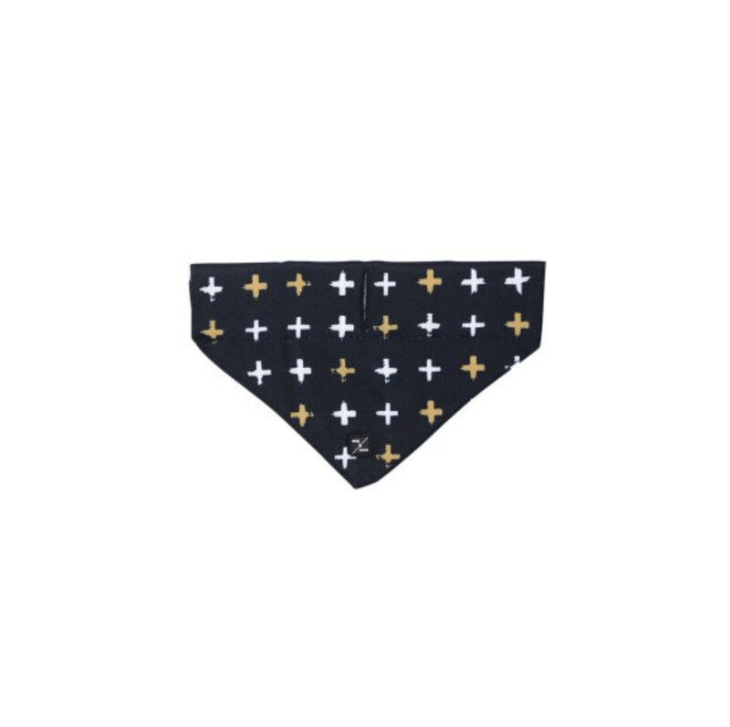 Mog and Bone Bandana SML - BLACK CROSS
