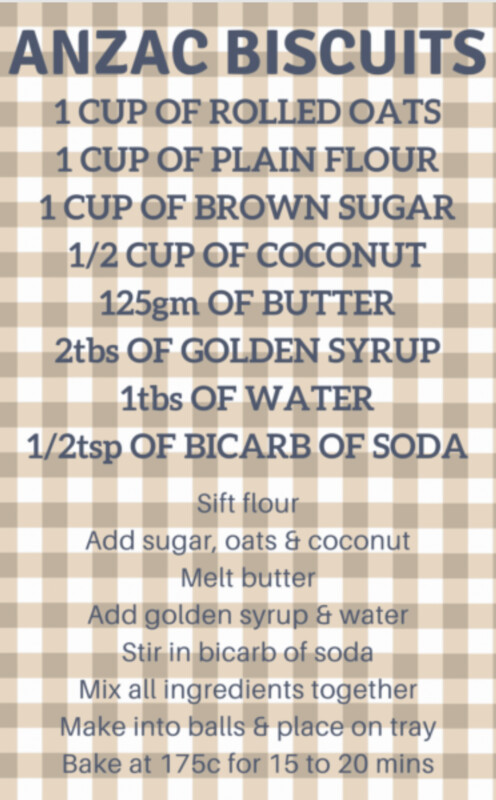 Tea Towel - ANZAC BISCUIT RECIPE