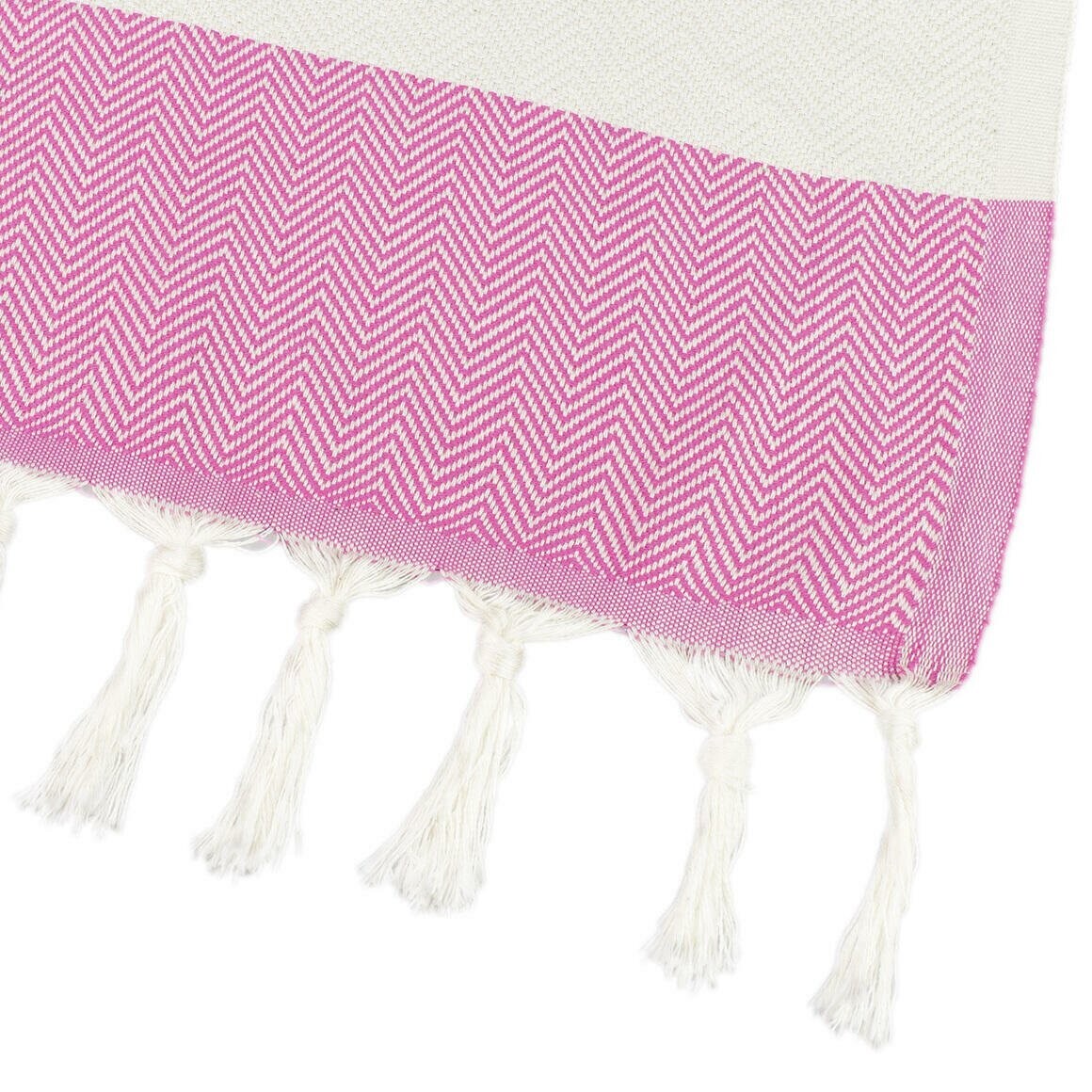 Zig Zag Turkish Cotton Thick Towel - PINK