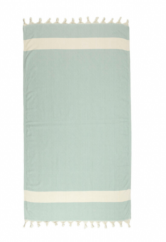Zig Zag Turkish Cotton Thick Towel - TURQUOISE