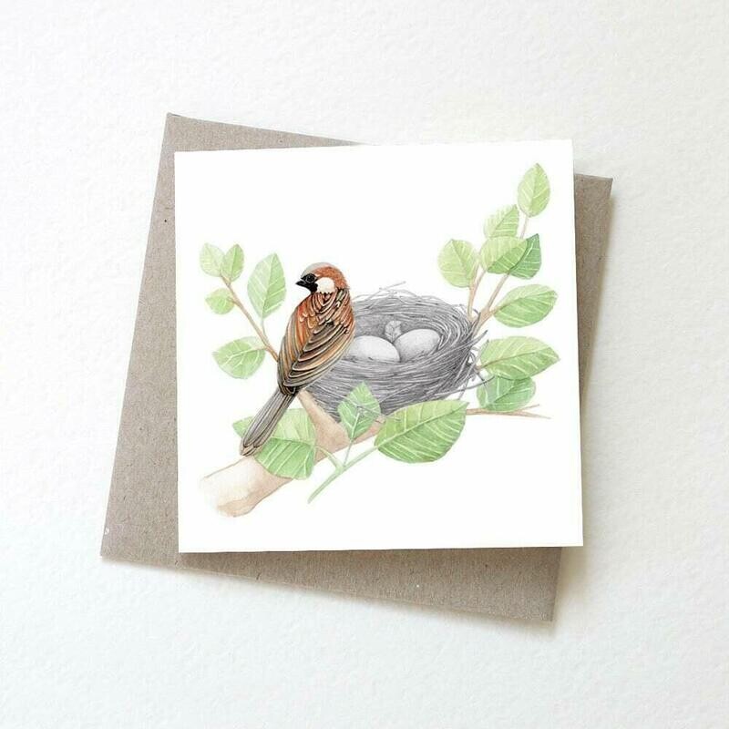 Watercolour Gift Card and Matching Bookmark - PEACE