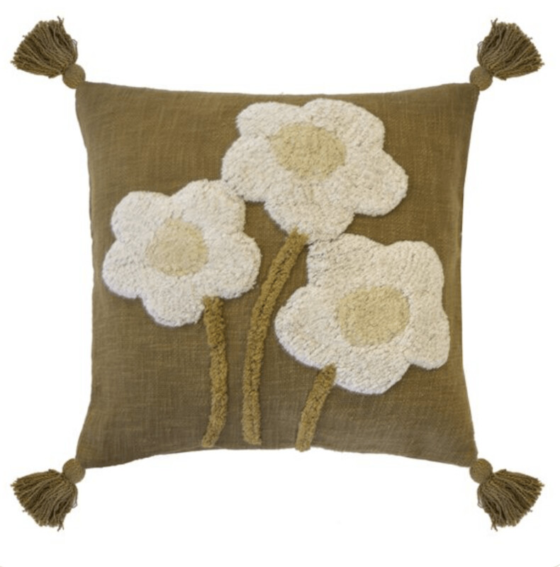 Blossom Square Cushion - Hazel