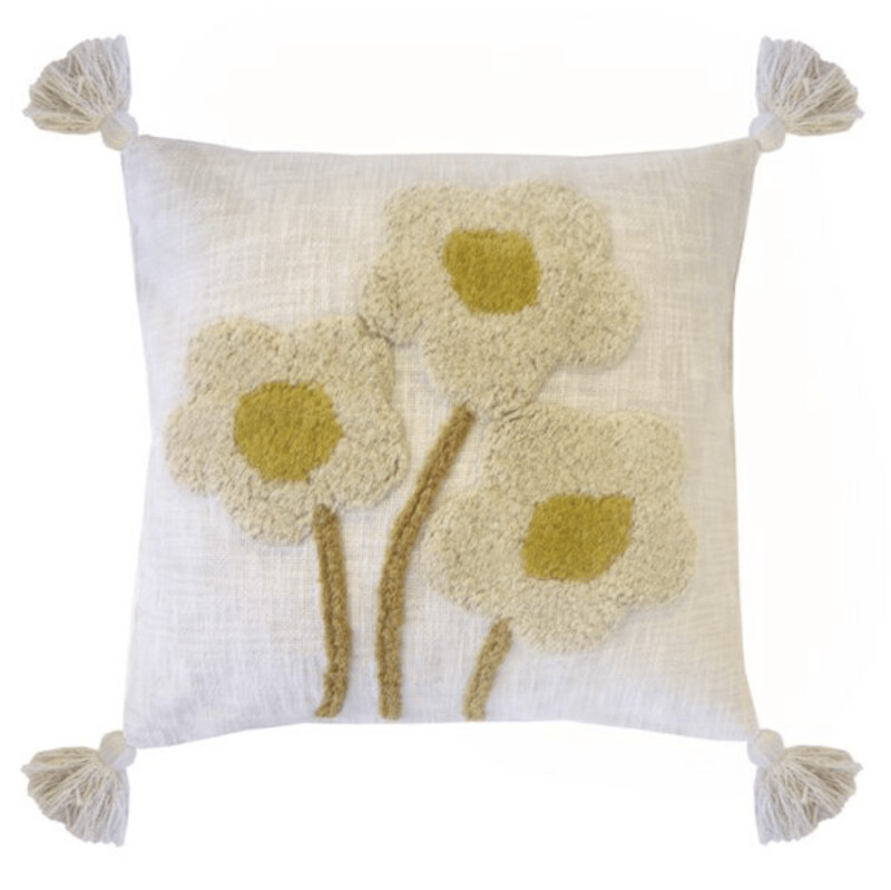 Blossom Square Cushion - Pearl