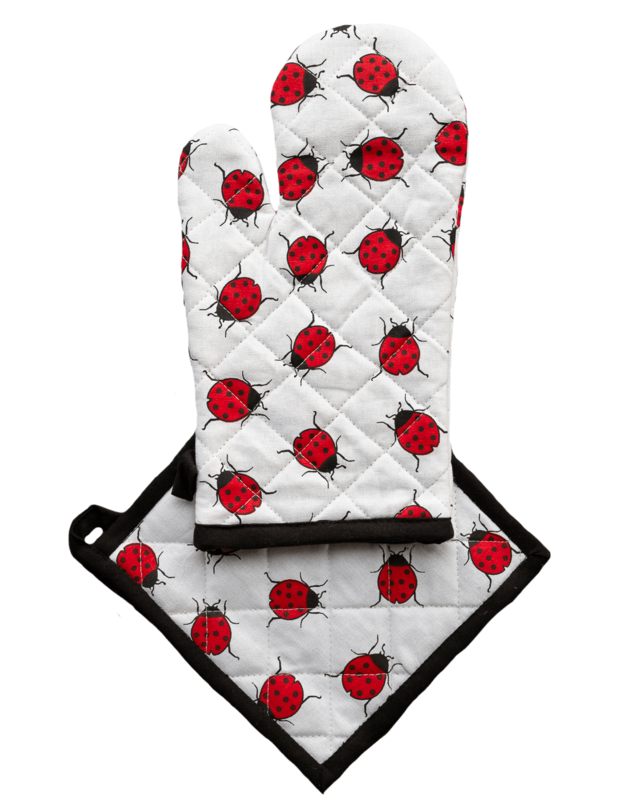 Oven Mitten and Pot Holder Set  LADY BUG