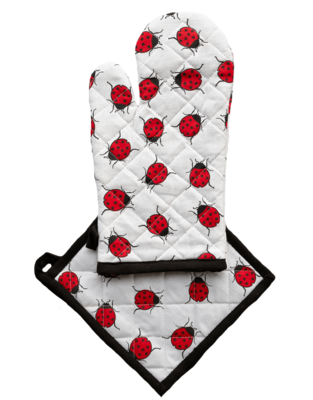 Oven Mitten and Pot Holder Set LADY BUG