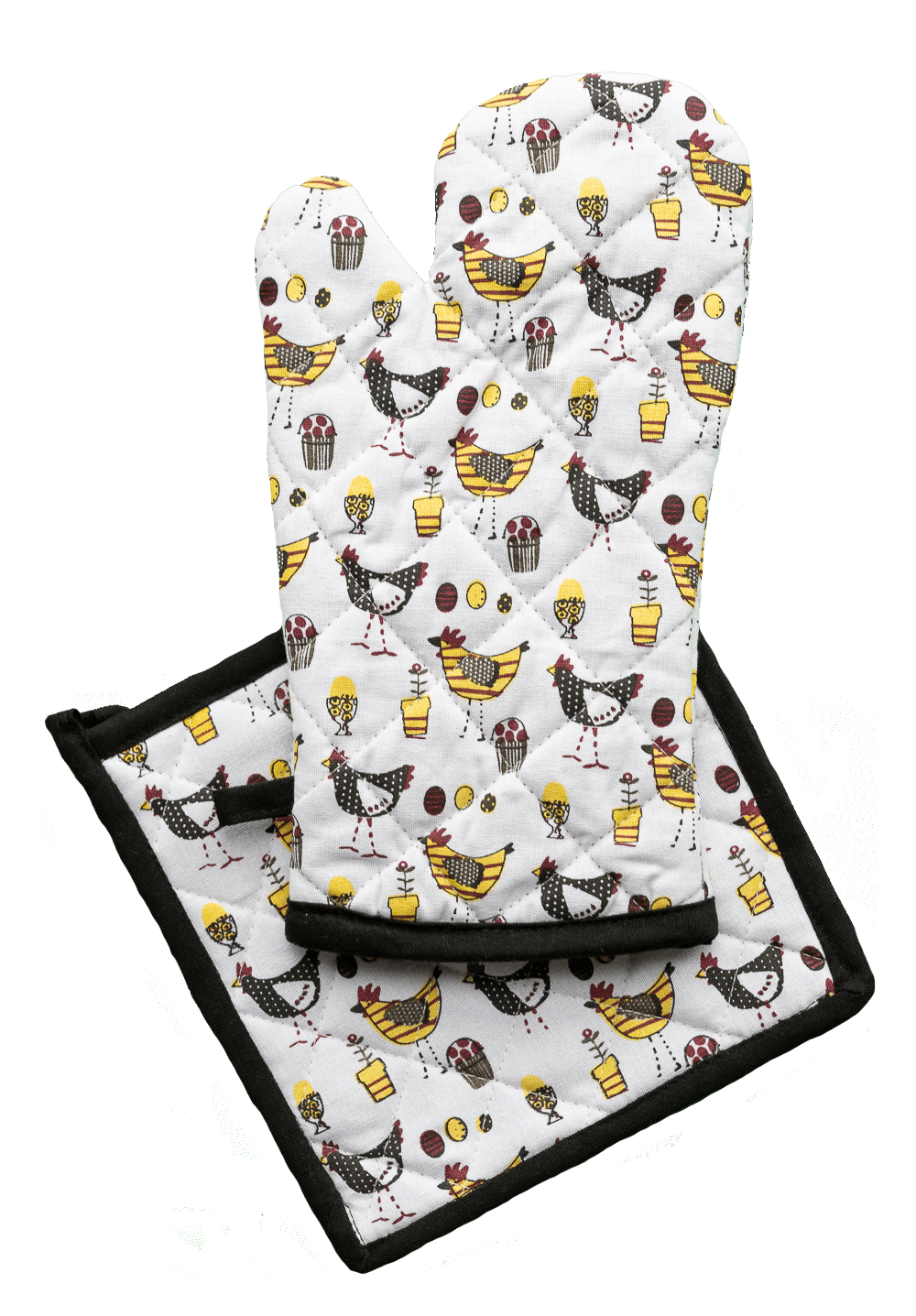 Oven Mitten and Pot Holder Set  CHICKENS