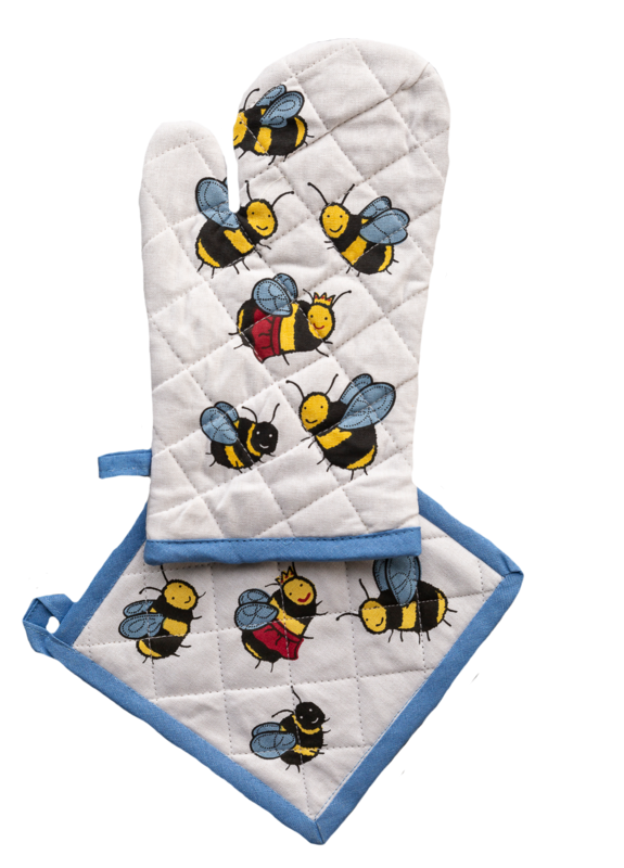 Oven Mitten and Pot Holder Set  BEES