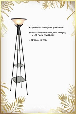 3-Tier Display Torch Floor Lamp - Black