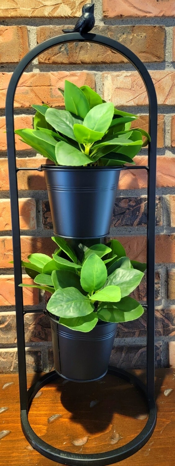 Medium 2-pot planter with Bird