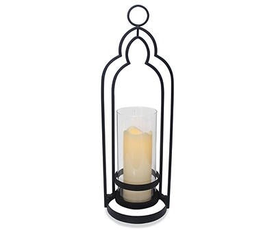 Metal &amp; Glass Arch Lanterns with Candle