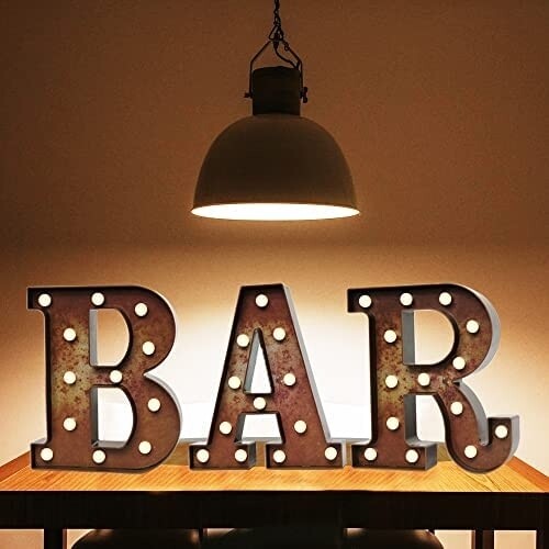 B A R  Sign (Lighted Letters - Medium sized)