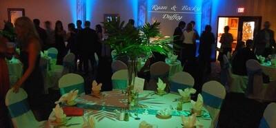 FHGC-  Aqua Wedding - Uplights, Table Lights, Digital Monogram