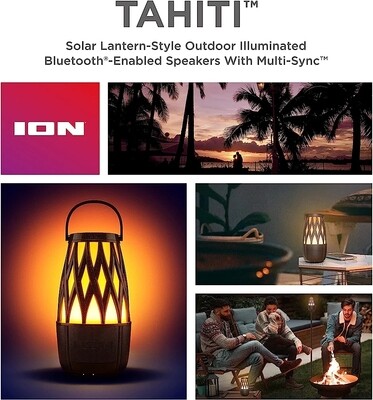 Tahiti Solar Lantern-Style Outdoor Bluetooth Speakers