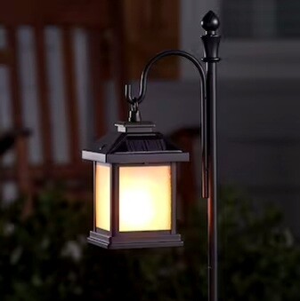 Solar Flame Pathway Lanterns - Black