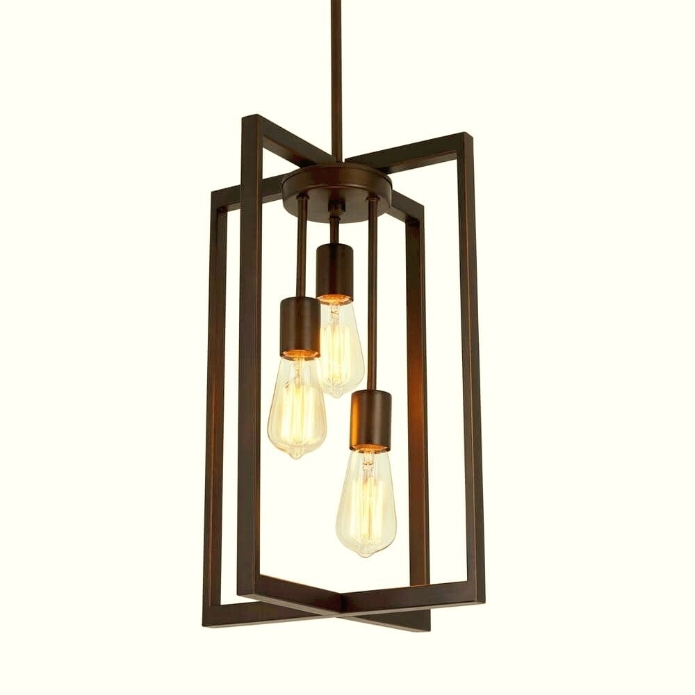 Large 3-Light Bronze Pendant Light