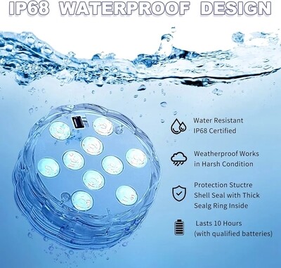 RGB Waterproof Puck Lights (Battery)