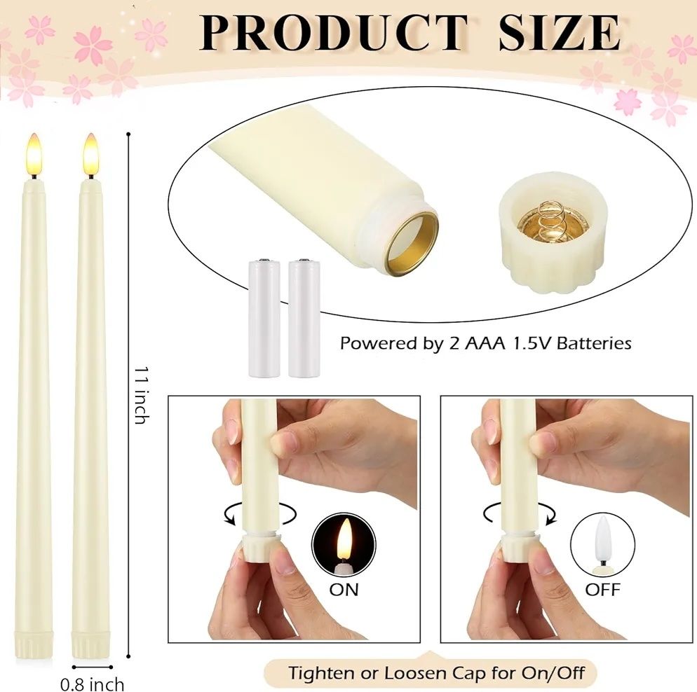 LED Taper Candles (Ivory)